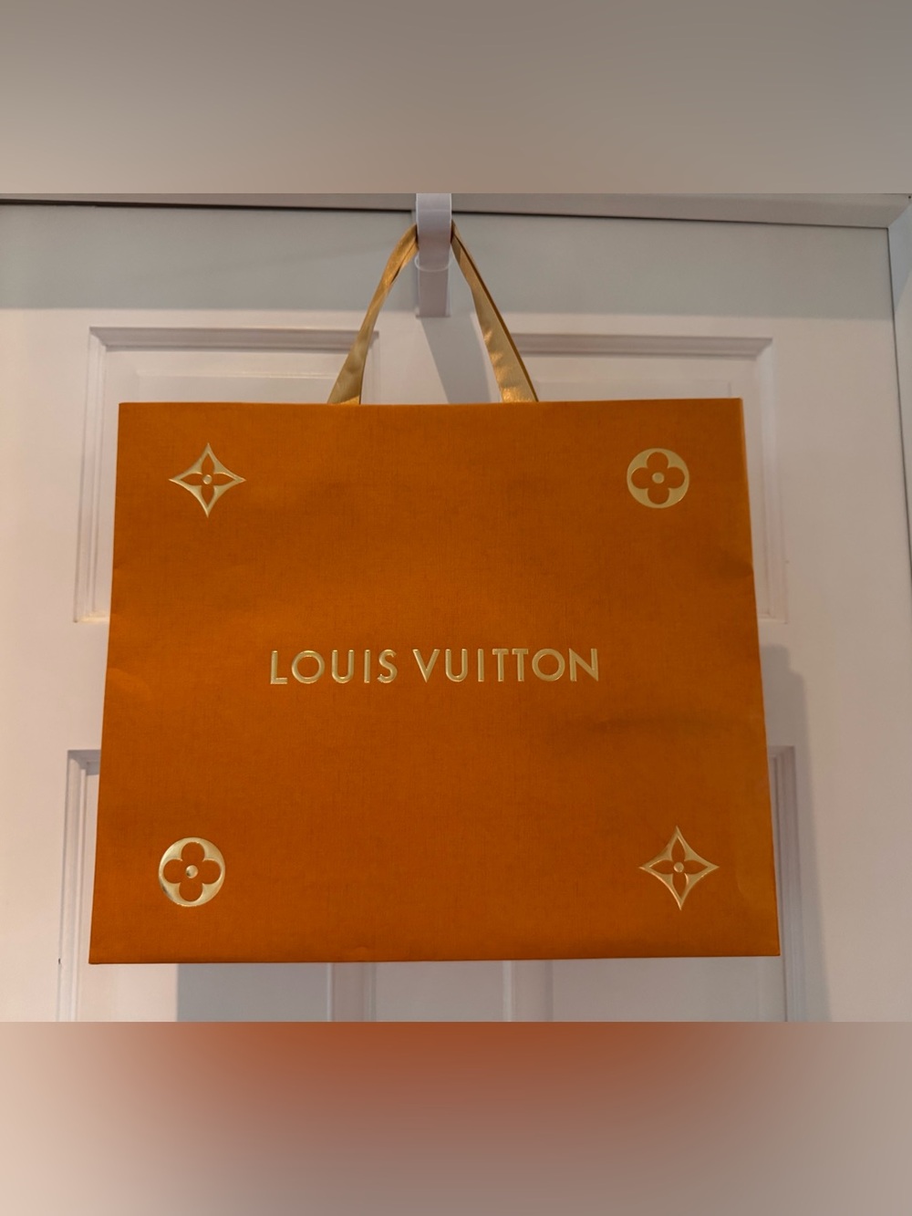 Louis Vuitton Holiday Edition Imperial Saffron Shopping Gift Bag Medium